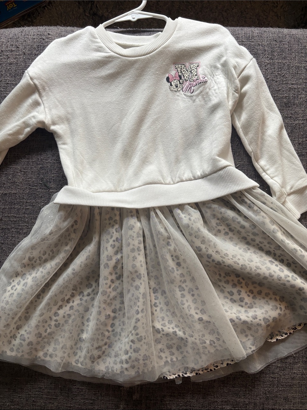 Minnie Mouse Girls White Tulle Skirt Dress - 2-3 years
